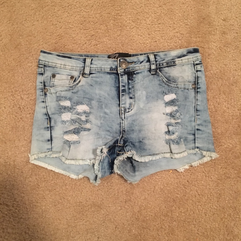 Distressed Denim Shorts